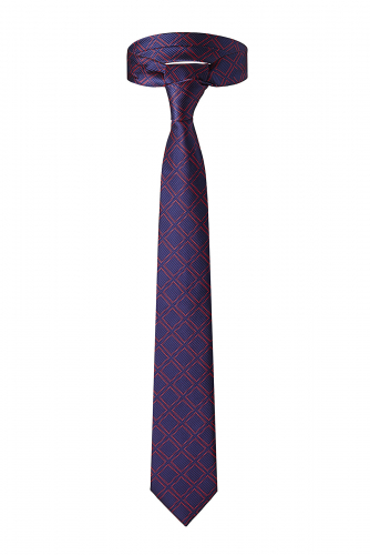 Классический галстук SIGNATURE #230505Темно-синий, малиново-красный