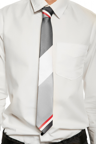 Классический галстук SIGNATURE #230840Светло-серый, белый, серый