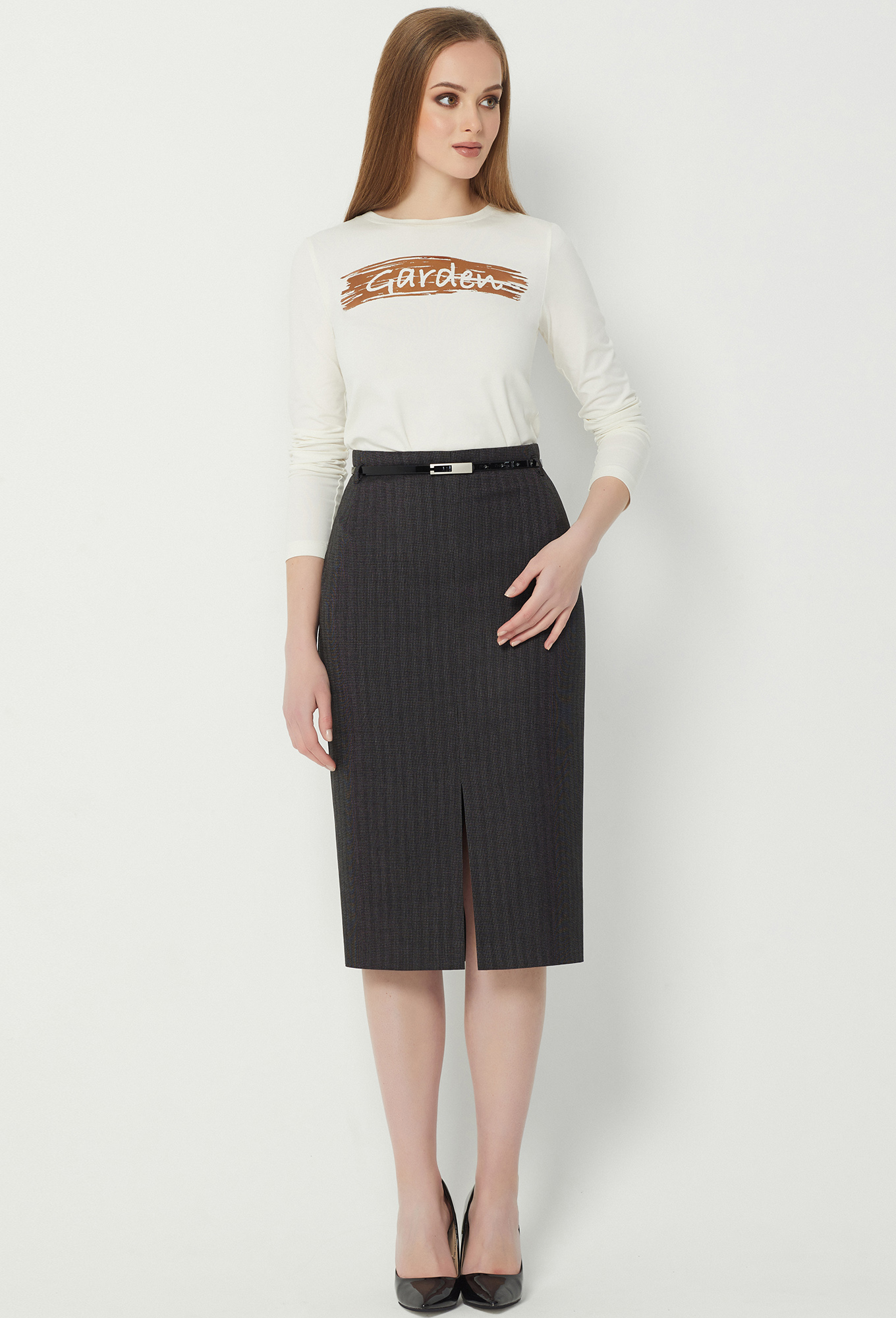 ст. цена1499руб.! Юбка Bazalini 3895 т.серый