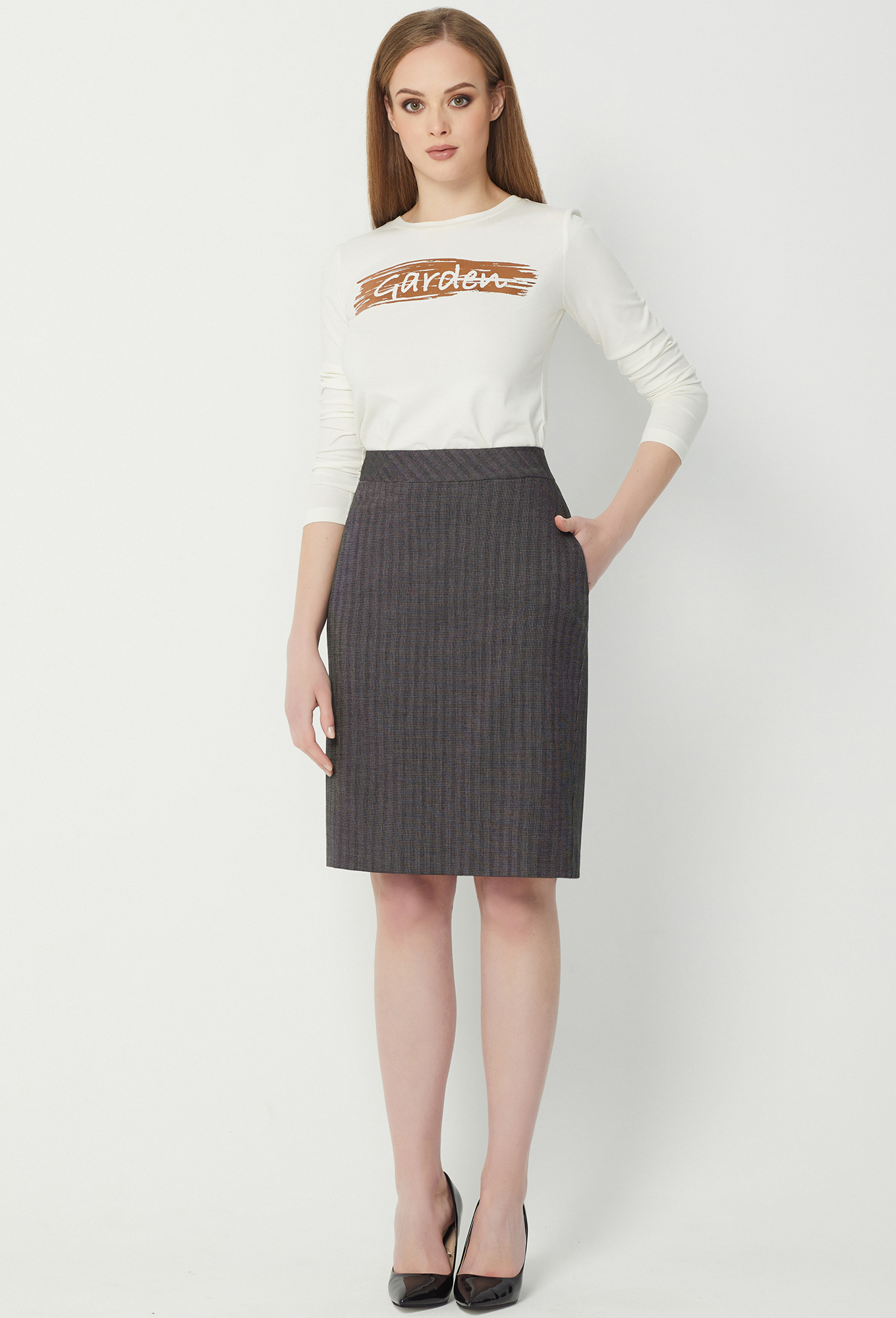 ст. цена1499руб.! Юбка Solei 4481 т.серый