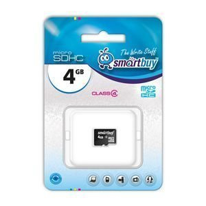 Карта флэш-памяти MicroSD 4 Гб Smart Buy без SD адаптера (class 4)