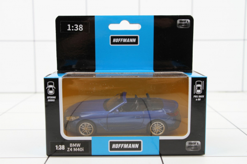 Машина металлическая 1:38 BMW Z4M40i. Двери откр., цв. синий, инерция