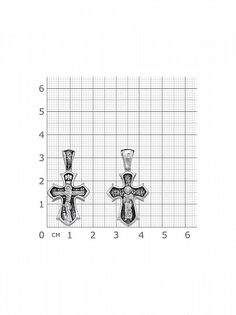 2-444-3 Крест (свт.Николай) из серебра частичное чернение литье
