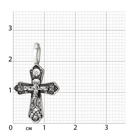 2-195-3 Крест из серебра частичное чернение литье