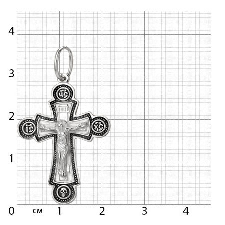 1-191-3 крест из серебра частично черненый штампованный