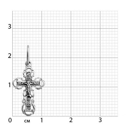 2-001-3 Крест из серебра частичное чернение литье