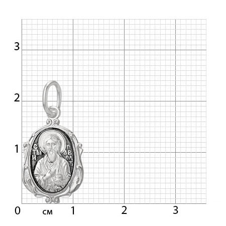 5-019-3 Образ (Вмч.Павел Таганрогский) из серебра частично черненый штампованный