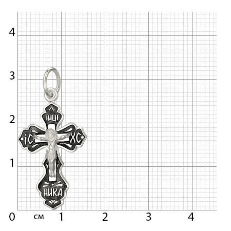1-101-3 крест из серебра частично черненый штампованный