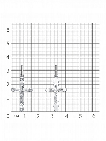 1-233-1 крест из серебра штампованный белый