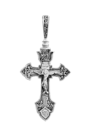 2-016-3 Крест (прп.Сергий Радонежский) из серебра частичное чернение литье
