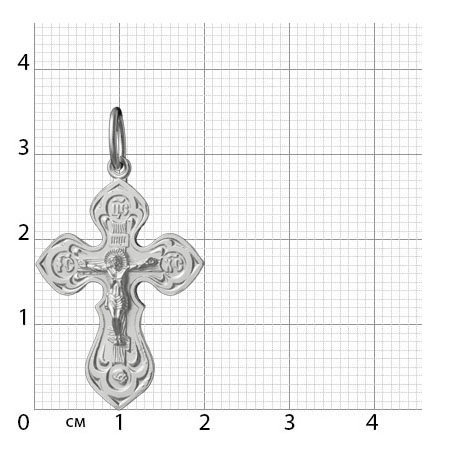 1-105-1 крест из серебра штампованный белый
