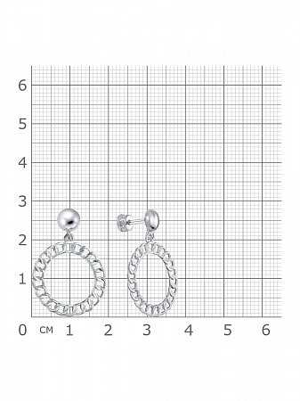 12-0911 Серьги родированные серебро 925*
