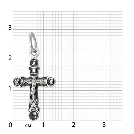 2-204-3 Крест из серебра частичное чернение литье
