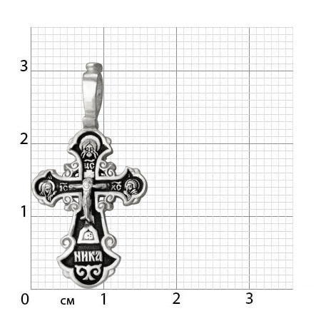 2-167-3 Крест (Свт.Николай) из серебра частичное чернение литье