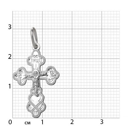 1-153-1 крест из серебра штампованный белый