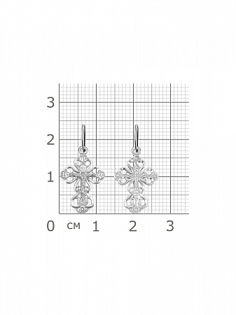 2-080-1 Крест из серебра литье белый