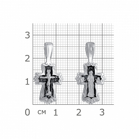 63-1107 Крест из серебра (образ Валаамская) частичное чернение литье