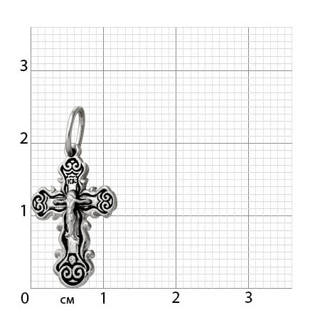 2-364-3 Крест из серебра частичное чернение литье