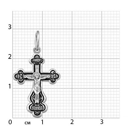 1-107-3 крест из серебра частично черненый штампованный