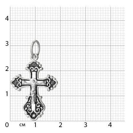 1-120-3 крест из серебра частично черненый штампованный