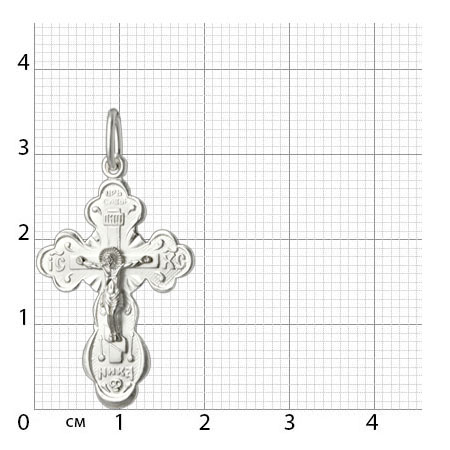 1-093-1 крест из серебра штампованный белый