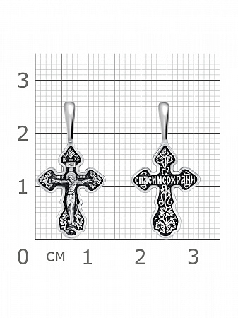 63-1119 Крест из серебра частичное чернение литье