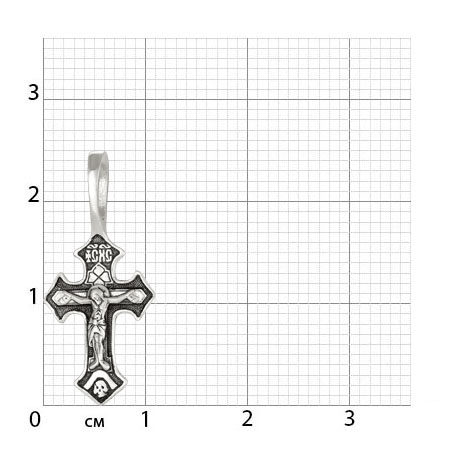 2-199-3 Крест из серебра частичное чернение литье