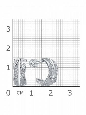 12-1303 Серьги с фианитом родированные серебро 925*