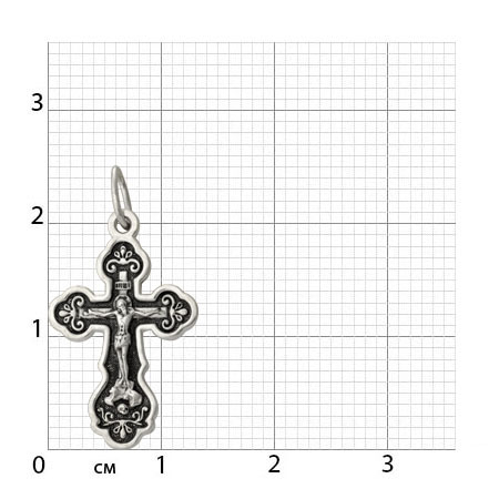 2-045-3 Крест из серебра частичное чернение литье