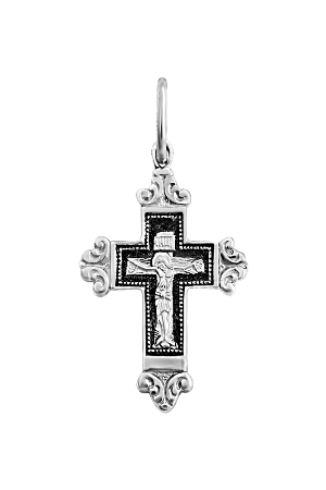 2-021-3 Крест из серебра частичное чернение литье