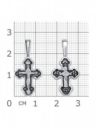63-1105 Крест из серебра (образ Покрова) частичное чернение литье