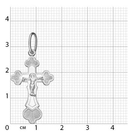 1-248-1 крест из серебра штампованный белый