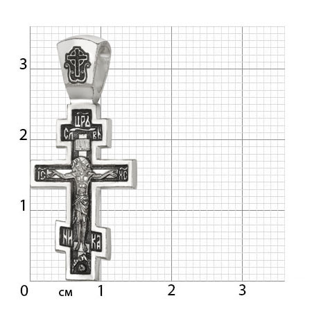 2-338-3 Крест из серебра частичное чернение литье
