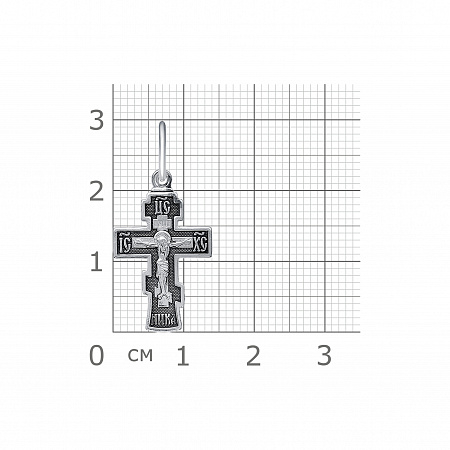 1-255-3.55 255.55 крест из серебра частично черненый штампованный