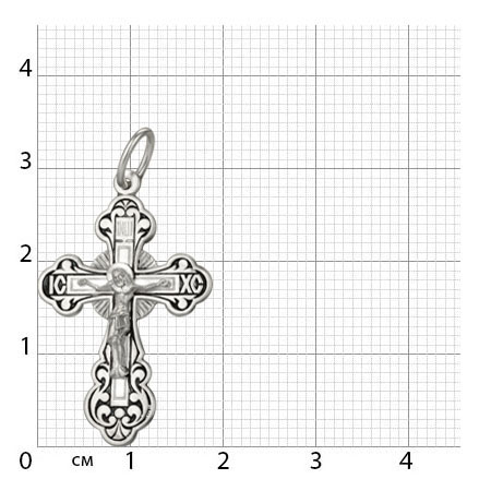 1-053-3 крест из серебра частично черненый штампованный