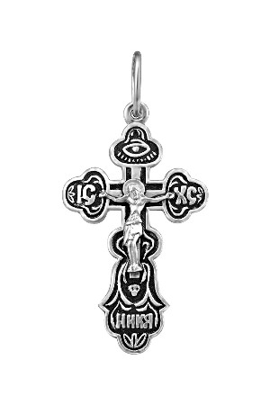 1-061-3 крест из серебра частично черненый штампованный