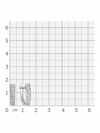 11-1404 Серьги с фианитом родированные серебро 925*