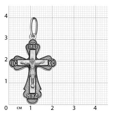1-254-3 крест из серебра частично черненый штампованный