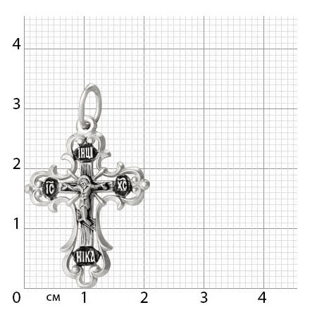 2-162-3 Крест из серебра частичное чернение литье