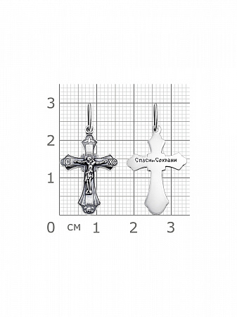 1-033-3 крест из серебра частично черненый штампованный