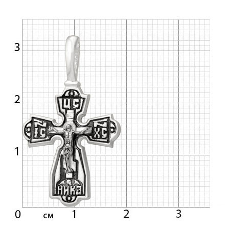 2-294-3 Крест из серебра частичное чернение литье
