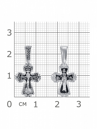 63-1109 Крест из серебра (образ Валаамская) частичное чернение литье