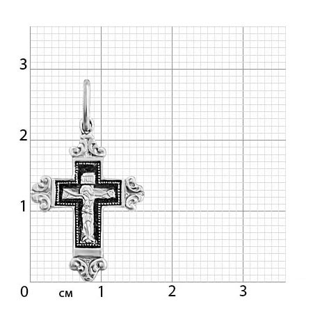 2-021-3 Крест из серебра частичное чернение литье