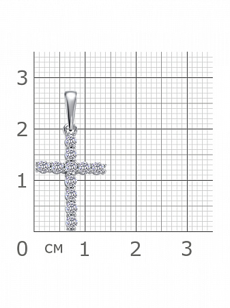 13-1225 Подвеска с фианитом родированная серебро 925*