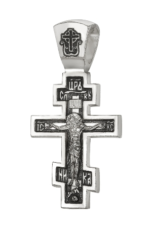2-338-3 Крест из серебра частичное чернение литье