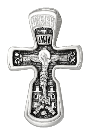 2-322-3 Крест из серебра частичное чернение литье