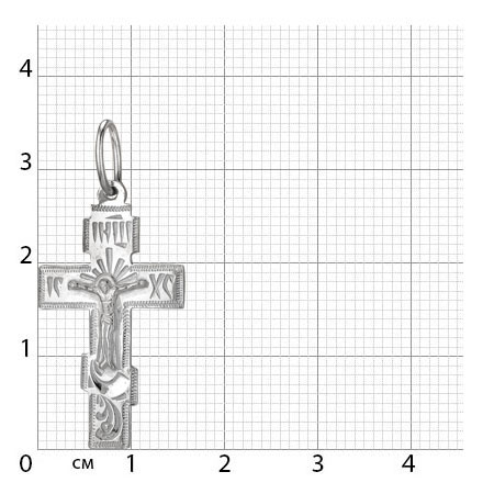 1-197-1 крест из серебра штампованный белый