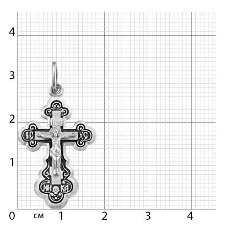 1-074-3 крест из серебра частично черненый штампованный