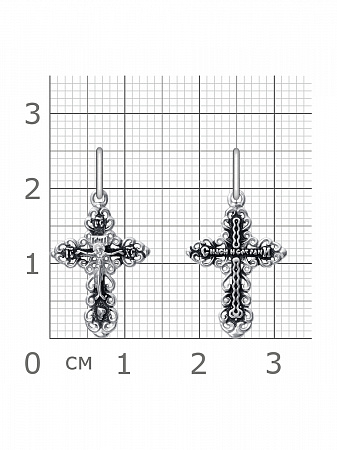 63-0817 Крест из серебра частичное чернение литье