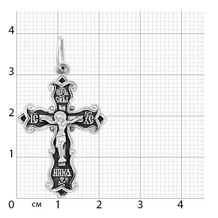 1-087-3 крест из серебра частично черненый штампованный